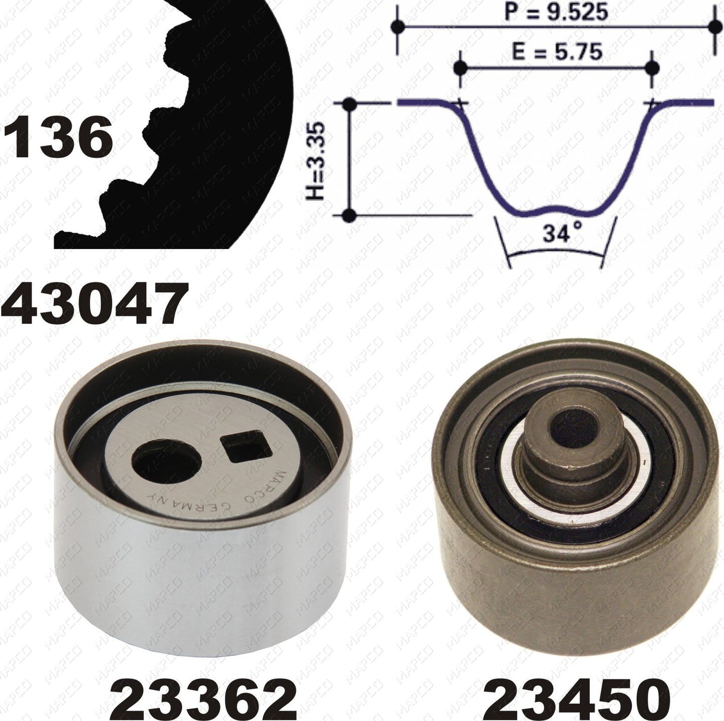 MAPCO Zahnriemensatz 23435