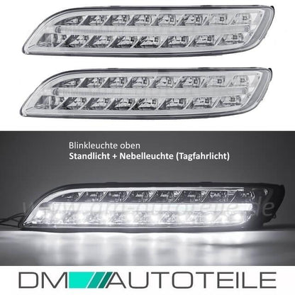 Porsche 997 911 Tagfahrlicht Set Klarglas Chrom Bj 04-08 Facelift Optik