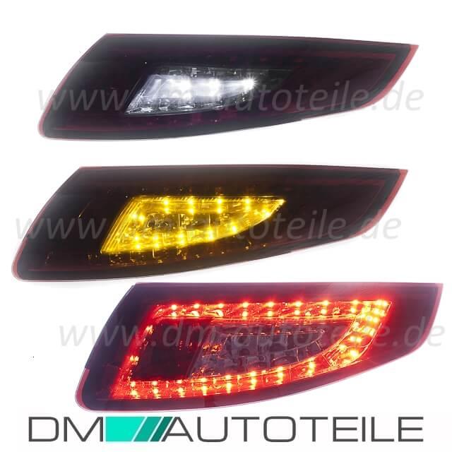 Porsche 997 LED Rückleuchten Set Klarglas-Rot Smoke Bj 04-08 Facelift Design