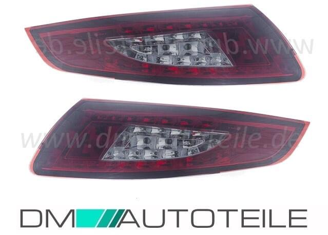 Porsche 997 LED Rückleuchten Set Klarglas-Rot Smoke Bj 04-08 Facelift Design