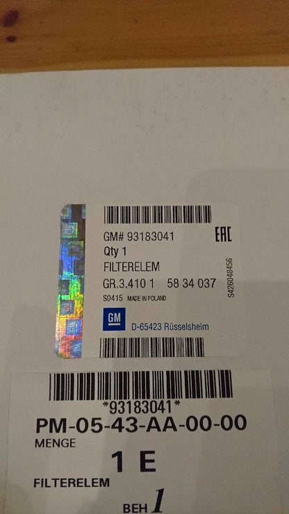 Combo Luftfilter neu original GM