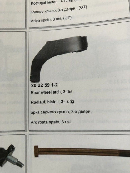 Original Klokkerholm Fiat Punto l 176 Radlauf hinten Rechts