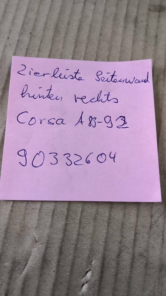 Opel Corsa A Zierleiste Seitenwand Hinten Rechts Neu Original GM