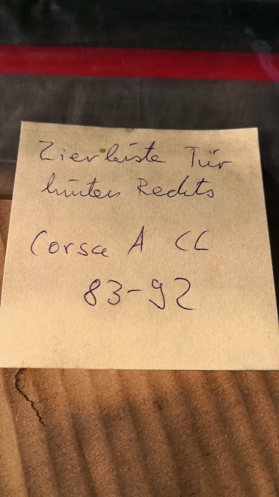 Opel Corsa A Zierleiste Tür Hinten Rechts Neu Original GM