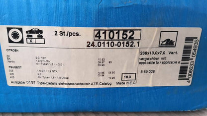 Citroen Peugeot Bremsscheiben ATE 5 Loch Neu Original ATE