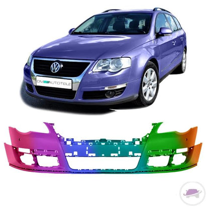 Set Lackiert VW Passat 3C Stoßstange vorne Bj 05-10 für PDC ohne SRA grundiert Limo/Variant