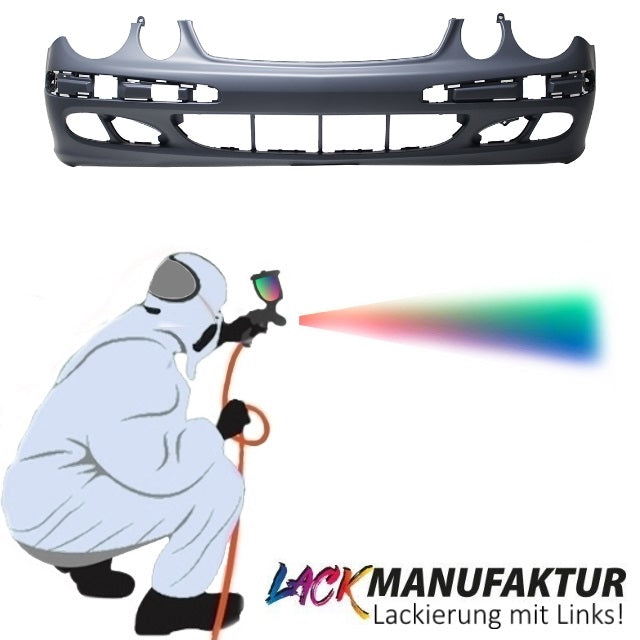 Set Lackiert Mercedes E-Klasse W211-S211 Frontstoßstange Bj 02-06 kein Xenon für Classic-Elegance