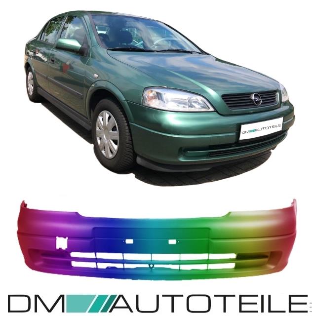 Set LACKIERT Opel Astra G Stoßstange vorne Bj 97-04 grundiert BENZINER für NEBEL ZERTIFZIERT