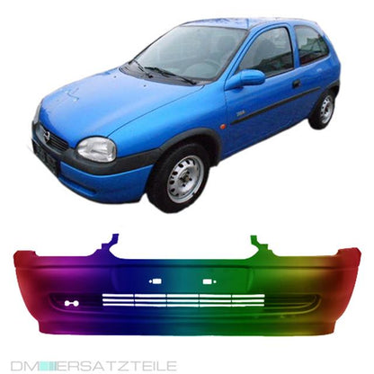 Set Lackiert Opel Corsa B Frontstoßstange Bj 97-00 teilgrundiert mit Spoiler