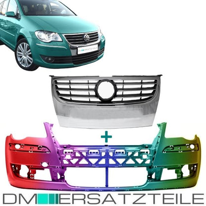 LACKIERT Stoßstange WUNSCHFARBE+Kühlergrill für VW Touran 1T1 1T2 FACELIFT 06-10