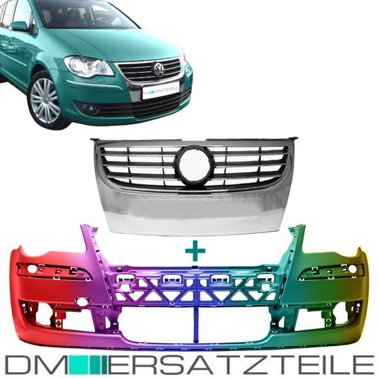 LACKIERT Stoßstange WUNSCHFARBE+Kühlergrill für VW Touran 1T1 1T2 FACELIFT 06-10