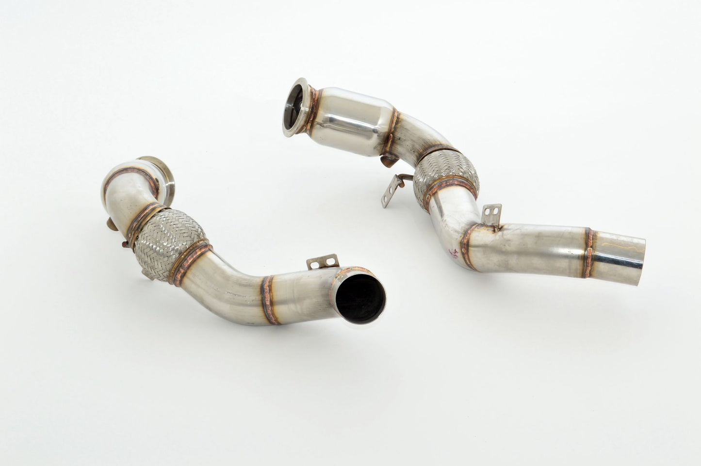 Friedrich Motorsport 2x 76mm Downpipe mit 200 Zellen Sport-Kat. Edelstahl