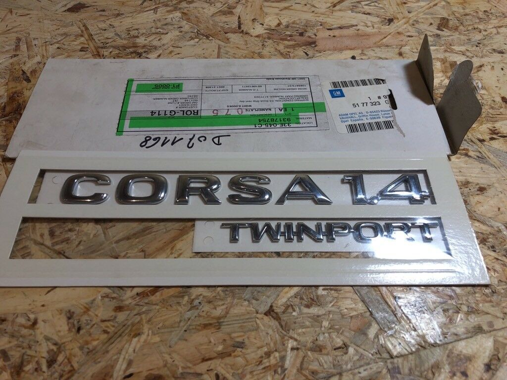 Original GM Opel Corsa 1.4 Twinport Emblem Neu