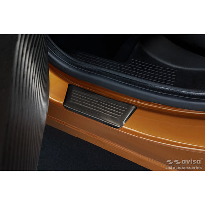 Schwarz Edelstahl Einstiegsleisten passend für Renault Captur II 2020- 'Lines' - 4-Teilig