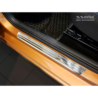 Silber Edelstahl Einstiegsleisten passend für Volkswagen Up! 2012-/Arteon 2017 incl. Shooting Brake 2020-/Tiguan 2015- incl. All Space 2017-/Golf Sportsvan 2014- - 'Special Edition' - 4-teilig