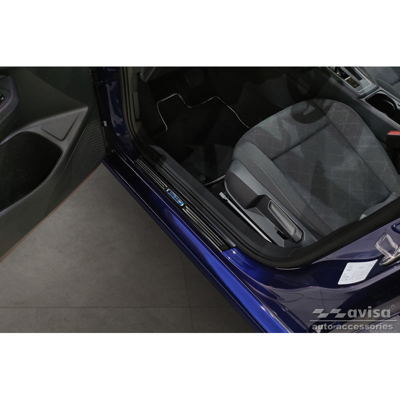 Schwarz Edelstahl Einstiegsleisten passend für Volkswagen Golf VIII Hatchback/Variant 2020- 'Hybrid' - 4-teilig
