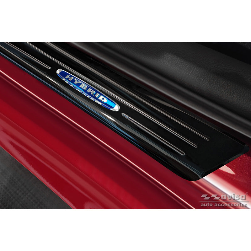 Schwarz Edelstahl Einstiegsleisten passend für Toyota Yaris IV Hatchback 2020- 'Hybrid' - 4-teilig