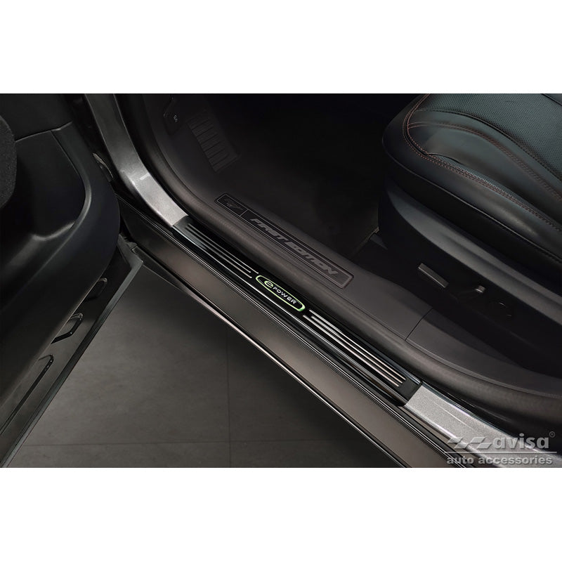 Schwarz Edelstahl Einstiegsleisten passend für Ford Mustang Mach-E 2020- 'E-Power' - 4-teilig