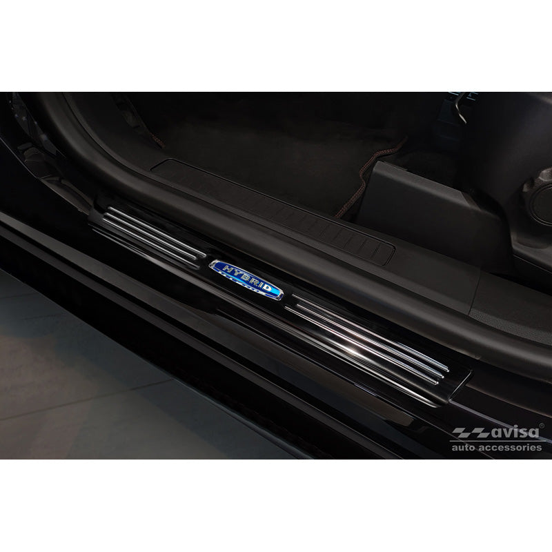 Schwarz Edelstahl Einstiegsleisten passend für Ford Kuga III 2019- 'Hybrid' - 4-teilig