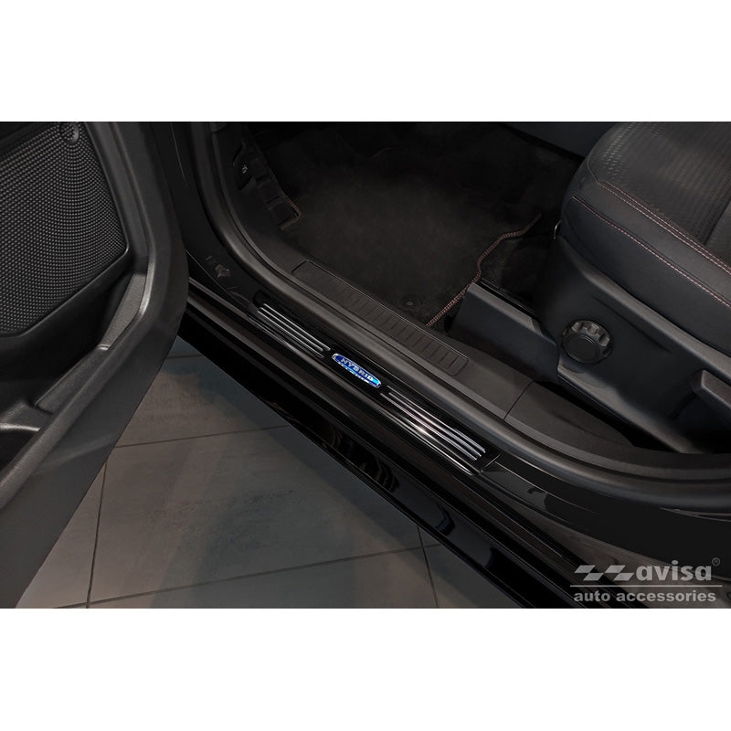 Schwarz Edelstahl Einstiegsleisten passend für Ford Kuga III 2019- 'Hybrid' - 4-teilig