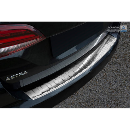 Edelstahl Heckstoßstangenschutz passend für Opel Astra K Sportstourer 2015-2022 'Ribs'