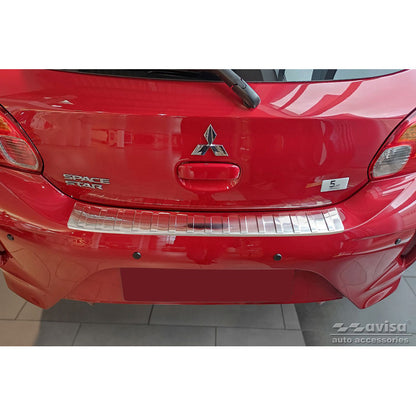 Edelstahl Heckstoßstangenschutz passend für Mitsubishi Space Star Facelift 2020- 'Ribs'