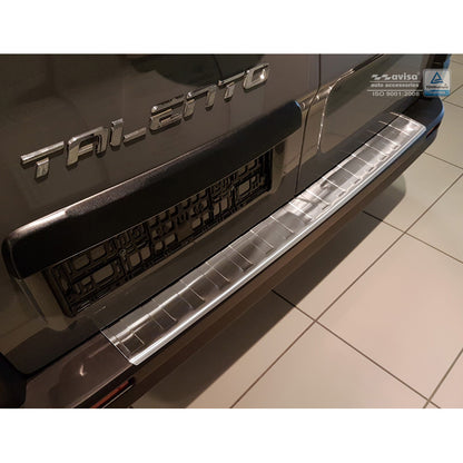 Edelstahl Heckstoßstangenschutz passend für Opel Vivaro 2014-2019 & Renault Trafic 2014-2019 & FL 2019- / Fiat Talento 2016- / Nissan NV300 2016-2019 & FL 2019-2021 & FL 2021- 'Ribs' (Lang 118cm)