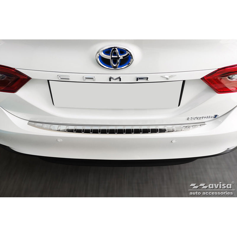Edelstahl Heckstoßstangenschutz passend für Toyota Camry Hybrid (V7) 2017-2021 & FL 2021- 'Ribs'