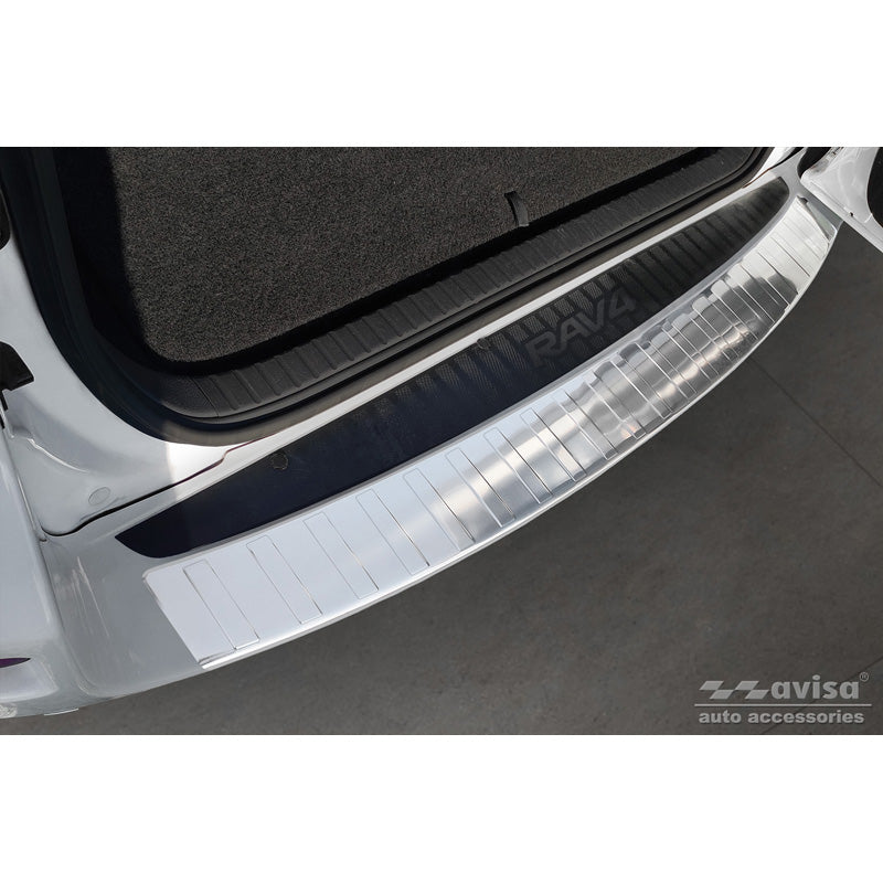 Edelstahl Heckstoßstangenschutz passend für Toyota RAV-4 III 2005-2008 & FL 2008-2012 'Ribs' (nur ohne Ersatzrad geeignet)
