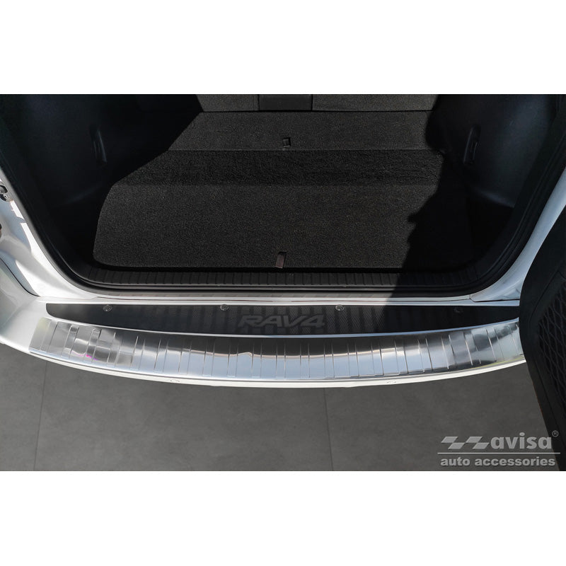 Edelstahl Heckstoßstangenschutz passend für Toyota RAV-4 III 2005-2008 & FL 2008-2012 'Ribs' (nur ohne Ersatzrad geeignet)