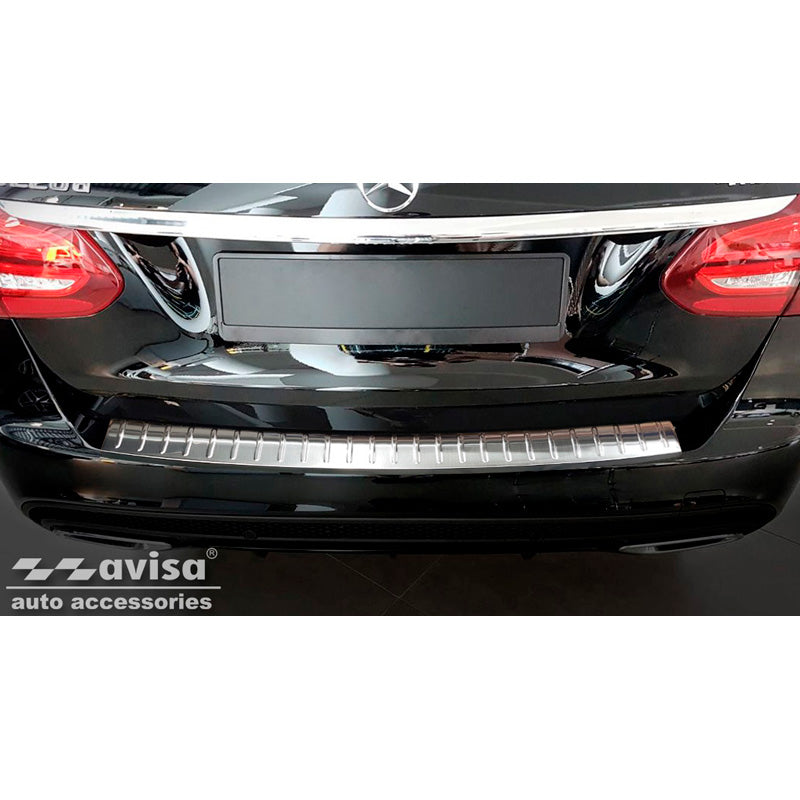 Edelstahl Heckstoßstangenschutz passend für Mercedes C-Klasse W205 Kombi 2014-2021 'Ribs'