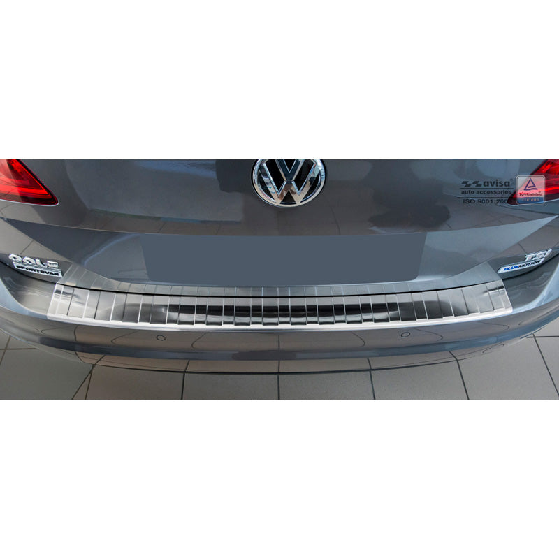 Edelstahl Heckstoßstangenschutz passend für Volkswagen Golf VII Sportsvan 2014- ' Ribs '