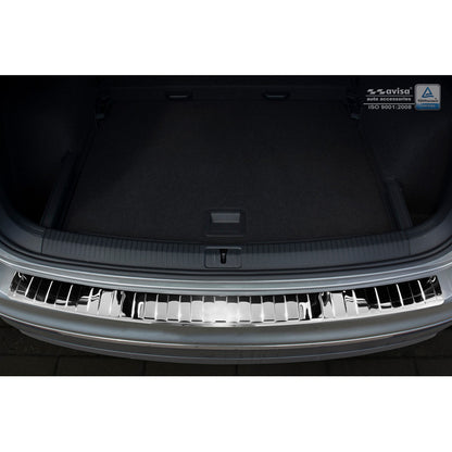 Chrom Edelstahl Heckstoßstangenschutz passend für Volkswagen Tiguan II inkl. Allspace & R-Line 2016-2020 & FL 2020- 'Ribs'