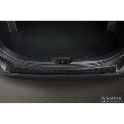 Matt-Schwarz Aluminium Heckstoßstangenschutz passend für Toyota RAV4 (5th Gen.) 2018- & Suzuki Across 2020- 'Riffled Plate'