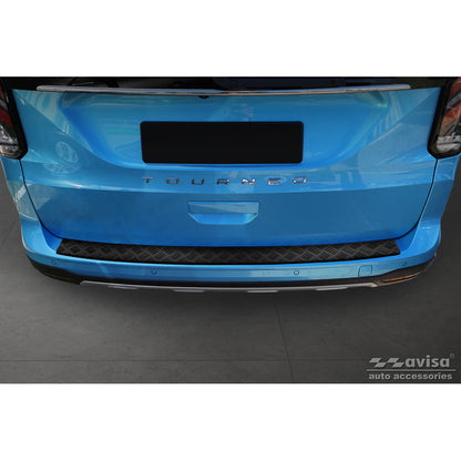 Matt-Schwarz Aluminium Heckstoßstangenschutz passend für Ford Tourneo Connect III 2022- 'Riffled Plate'