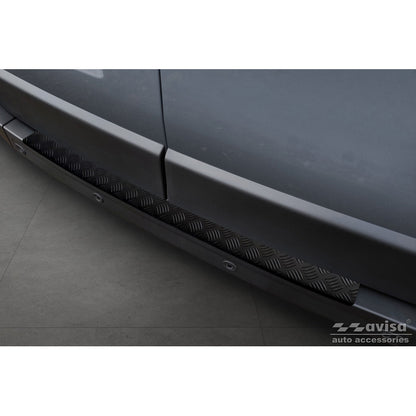 Matt-Schwarz Aluminium Heckstoßstangenschutz passend für Opel Movano / Renault Master II 2010-2018 & 2018-2021 'Riffled Plate'