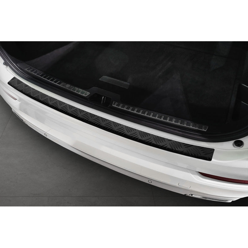 Matt-Schwarz Aluminium Heckstoßstangenschutz passend für Volvo XC90 II 2015- 'Riffled Plate'