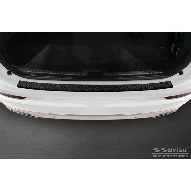 Matt-Schwarz Aluminium Heckstoßstangenschutz passend für Volvo XC90 II 2015- 'Riffled Plate'
