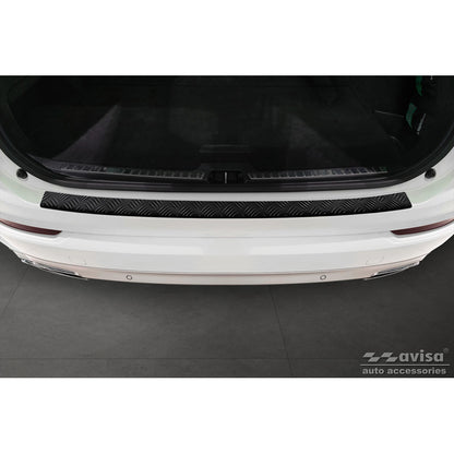 Matt-Schwarz Aluminium Heckstoßstangenschutz passend für Volvo XC90 II 2015- 'Riffled Plate'