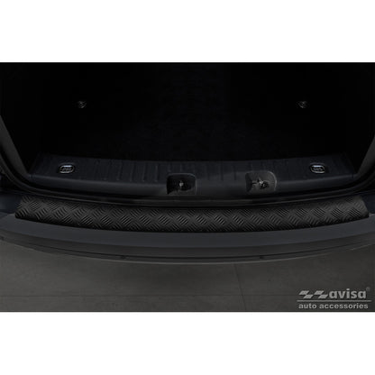 Matt-Schwarz Aluminium Heckstoßstangenschutz passend für Volkswagen Caddy 2004-2015 & FL 2015-2020 'Riffled Plate'