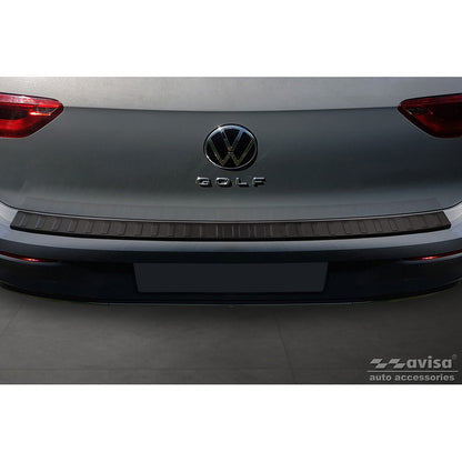 Matt-Schwarz Edelstahl Heckstoßstangenschutz passend für Volkswagen Golf VIII HB 5-türer 2020-