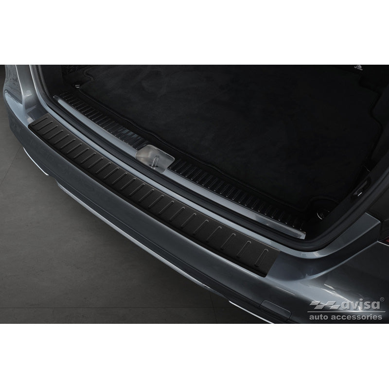 Matt-Schwarz Edelstahl Heckstoßstangenschutz passend für Mercedes C-Klasse W205 Kombi 2014-2021 'Ribs'