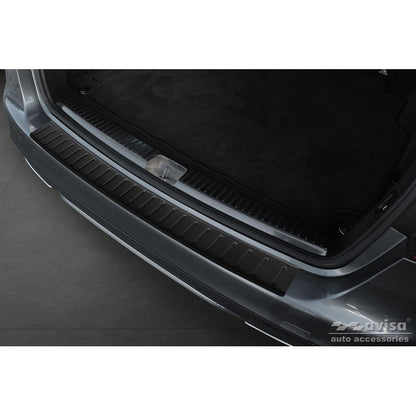 Matt-Schwarz Edelstahl Heckstoßstangenschutz passend für Mercedes C-Klasse W205 Kombi 2014-2021 'Ribs'