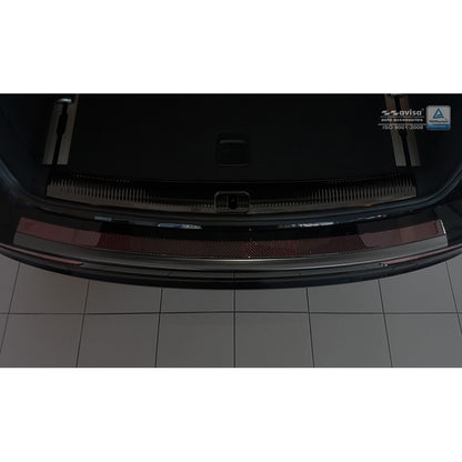 Edelstahl Heckstoßstangenschutz 'Deluxe' passend für Audi Q5 2008-2016 Schwarz/Rot-Schwarz Karbon