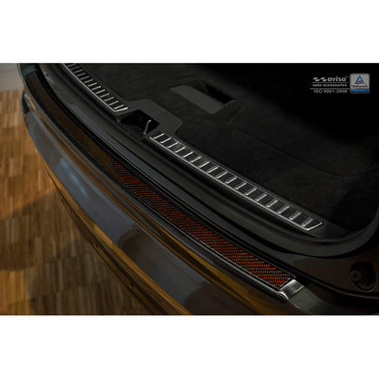 Edelstahl Heckstoßstangenschutz 'Deluxe' passend für Volvo XC90 2015- Schwarz/Rot-Schwarz Karbon