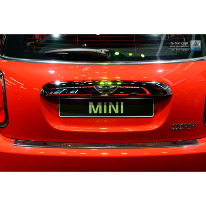 Edelstahl Heckstoßstangenschutz 'Deluxe' passend für Mini One/Cooper F56 3-türer 3/2014- Schwarz/Rot-Schwarz Karbon
