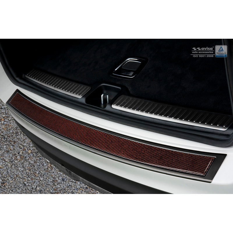Edelstahl Heckstoßstangenschutz 'Deluxe' passend für Mercedes GLC 2015-2019 & FL 2019- Schwarz/Rot-Schwarz Karbon