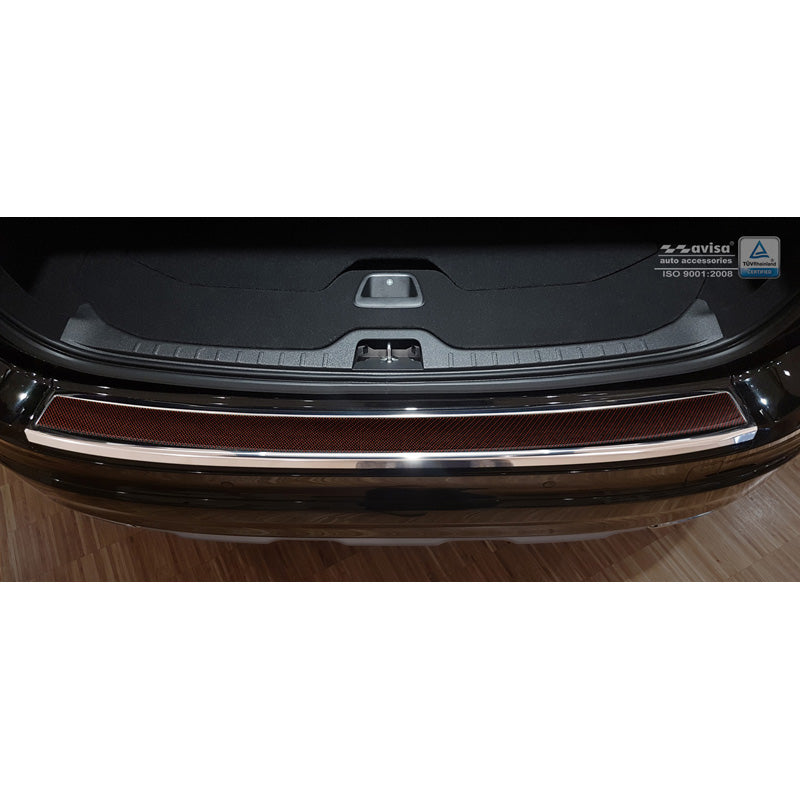 Edelstahl Heckstoßstangenschutz 'Deluxe' passend für Volvo XC60 2013-2016 Chrom/Rot-Schwarz Karbon