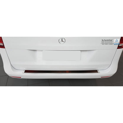 Edelstahl Heckstoßstangenschutz 'Deluxe' passend für Mercedes Vito W447 2014-2019 & Facelift 2019- Chrom/Rot-Schwarz Karbon