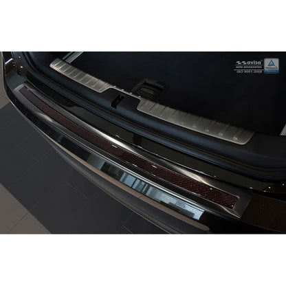Edelstahl Heckstoßstangenschutz 'Deluxe' passend für BMW X6 F16 2014-2019 Schwarz/Rot-Schwarz Karbon exkl. M-Paket